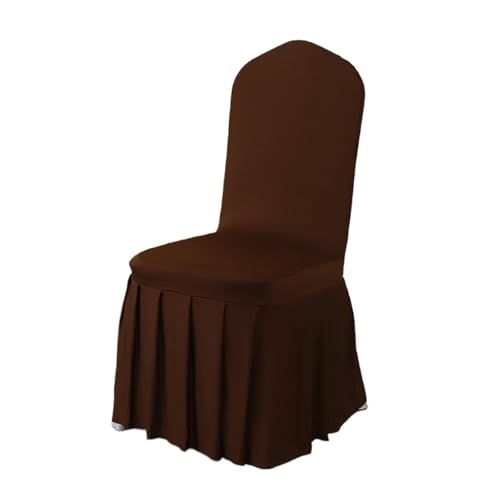 xotoa All-Inclusive-Plissee-Rock-Stuhl-Abdeckung Hochzeitsbankett Hochzeitstreffen Hocker Abdeckung(Darkcoffee,2pcs 45 * 45 * 95cm) von xotoa