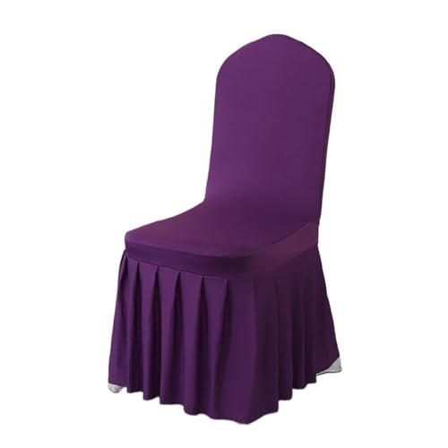 xotoa All-Inclusive-Plissee-Rock-Stuhl-Abdeckung Hochzeitsbankett Hochzeitstreffen Hocker Abdeckung(Darkpurple,6pcs 45 * 45 * 95cm) von xotoa