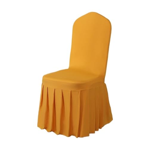 xotoa All-Inclusive-Plissee-Rock-Stuhl-Abdeckung Hochzeitsbankett Hochzeitstreffen Hocker Abdeckung(Goldenyellow,6pcs 45 * 45 * 95cm) von xotoa