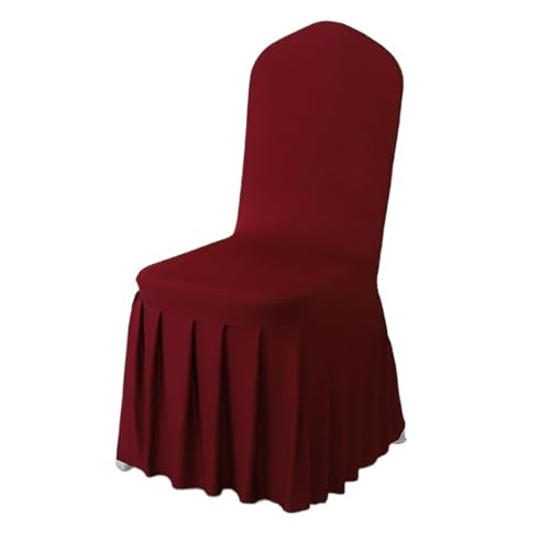 xotoa All-Inclusive-Plissee-Rock-Stuhl-Abdeckung Hochzeitsbankett Hochzeitstreffen Hocker Abdeckung(Maroonred,6pcs 45 * 45 * 95cm) von xotoa