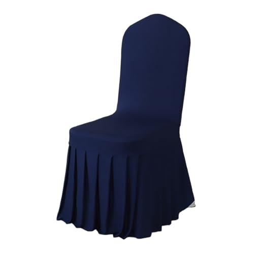 xotoa All-Inclusive-Plissee-Rock-Stuhl-Abdeckung Hochzeitsbankett Hochzeitstreffen Hocker Abdeckung(Navyblue,6pcs 45 * 45 * 95cm) von xotoa