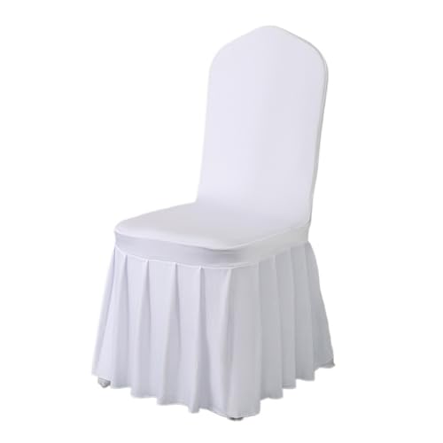 xotoa All-Inclusive-Plissee-Rock-Stuhl-Abdeckung Hochzeitsbankett Hochzeitstreffen Hocker Abdeckung(White,4pcs 45 * 45 * 95cm) von xotoa