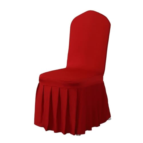 xotoa All-Inclusive-Plissee-Rock-Stuhl-Abdeckung Hochzeitsbankett Hochzeitstreffen Hocker Abdeckung(WineRed,2pcs 45 * 45 * 95cm) von xotoa
