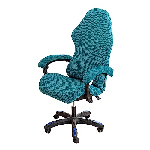 xotoa Anti-Rutsch-Gaming-Stuhlbezug-Set, Polyester-Gaming-Stuhlbezug mit Reißverschluss, 1 Stuhlbezug + 2 Armlehnenbezüge, waschbar(Blue) von xotoa