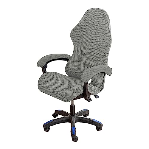 xotoa Anti-Rutsch-Gaming-Stuhlbezug-Set, Polyester-Gaming-Stuhlbezug mit Reißverschluss, 1 Stuhlbezug + 2 Armlehnenbezüge, waschbar(Dark Gray) von xotoa