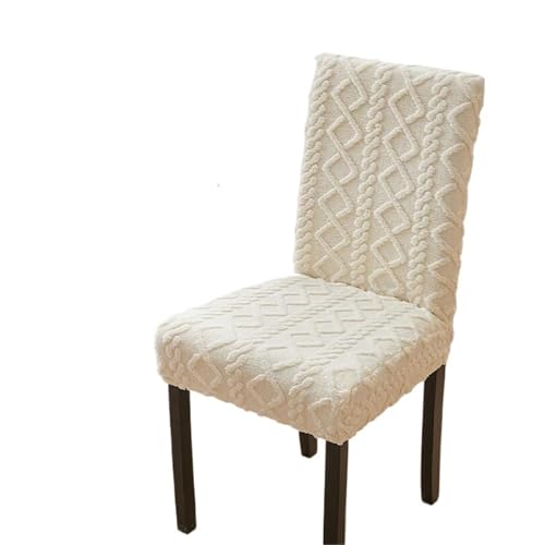 xotoa Einfacher Stil, universeller Stuhlbezug, elastisch, bequem, Dicker Bankbezug aus Baumwollsamt(Beige,4pcs) von xotoa