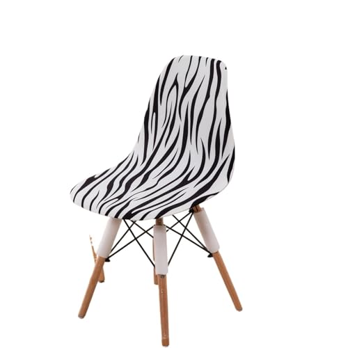 xotoa Elastische, ovale Stuhlhussen for Esszimmerstühle in Universalgröße mit einfachem und stilvollem Design(Zebra,2PCS) von xotoa