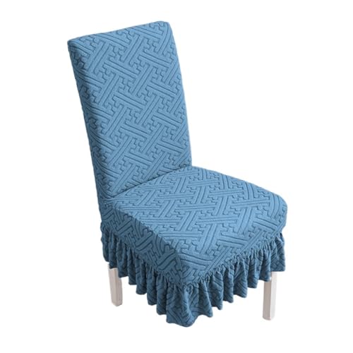 xotoa Four Seasons Universal-Esszimmerstuhlbezug mit gerader Rückenlehne, verdickter, elastischer Vollbezug, moderner, einfacher Stuhlbezug(Lakeblue,4pcs) von xotoa