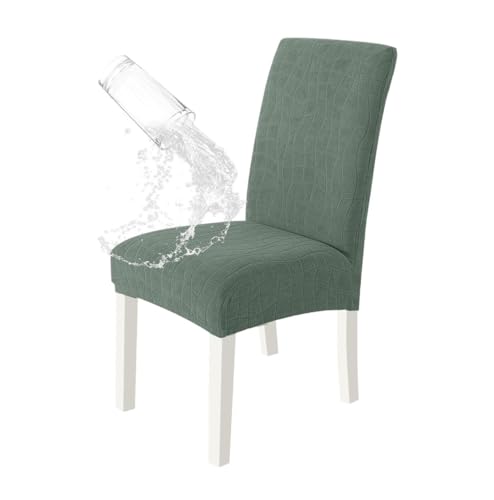 xotoa Moderner, Schlichter Stuhlbezug mit Karomuster, elastisch, vollständiger Bezug, einteiliges Design, Schutzhülle for Esszimmerstühle zu Hause(Beangreen,2pcs) von xotoa