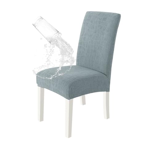 xotoa Moderner, Schlichter Stuhlbezug mit Karomuster, elastisch, vollständiger Bezug, einteiliges Design, Schutzhülle for Esszimmerstühle zu Hause(Greyblue,2pcs) von xotoa
