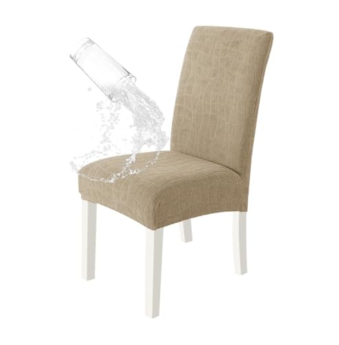xotoa Moderner, Schlichter Stuhlbezug mit Karomuster, elastisch, vollständiger Bezug, einteiliges Design, Schutzhülle for Esszimmerstühle zu Hause(Khaki,2pcs) von xotoa