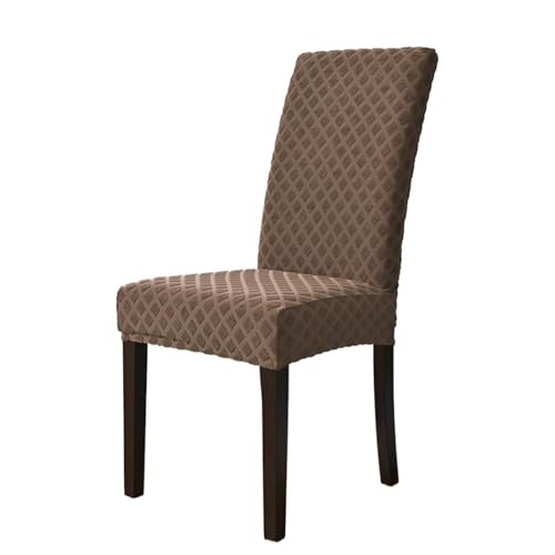 xotoa Moderner Stuhlbezug mit einfachem geometrischem Muster, Jacquard-Diamant, Bezug for Hocker mit hoher Rückenlehne(Brown,2pcs) von xotoa
