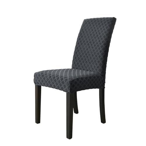 xotoa Moderner Stuhlbezug mit einfachem geometrischem Muster, Jacquard-Diamant, Bezug for Hocker mit hoher Rückenlehne(Darkgray,4pcs) von xotoa