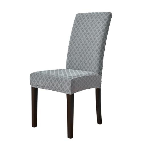 xotoa Moderner Stuhlbezug mit einfachem geometrischem Muster, Jacquard-Diamant, Bezug for Hocker mit hoher Rückenlehne(Gray,4pcs) von xotoa