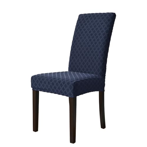 xotoa Moderner Stuhlbezug mit einfachem geometrischem Muster, Jacquard-Diamant, Bezug for Hocker mit hoher Rückenlehne(Navy,2pcs) von xotoa