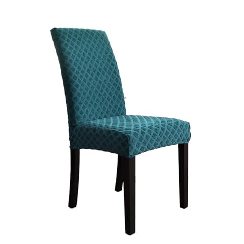 xotoa Moderner Stuhlbezug mit einfachem geometrischem Muster, Jacquard-Diamant, Bezug for Hocker mit hoher Rückenlehne(PeacockBlue,2pcs) von xotoa