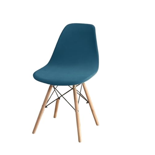 xotoa Schlichter, moderner, elastischer Stuhlbezug mit spezieller Form, rutschfestes Design, Schutzhülle for Esstischstühle zu Hause(Peacockblue,6pcs) von xotoa