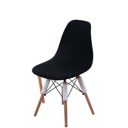 xotoa Schlichter, moderner Stuhlbezug for Esszimmerstühle, Stretch-Stuhlbezug, oval, universelles Design, Polyesterfaser-Mischgewebe(Black,4PCS) von xotoa