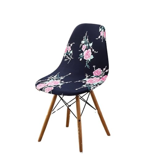 xotoa Schlichter, moderner Stuhlbezug for Esszimmerstühle, Stretch-Stuhlbezug, oval, universelles Design, Polyesterfaser-Mischgewebe(BlueRose,6 PCS) von xotoa