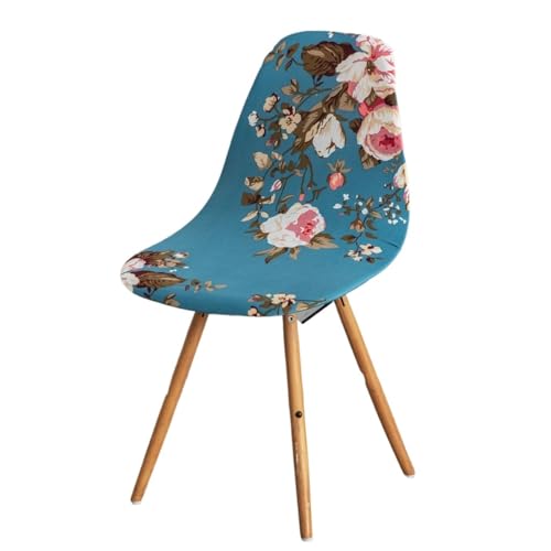 xotoa Schlichter, moderner Stuhlbezug for Esszimmerstühle, Stretch-Stuhlbezug, oval, universelles Design, Polyesterfaser-Mischgewebe(Flowersea,2 PCS) von xotoa