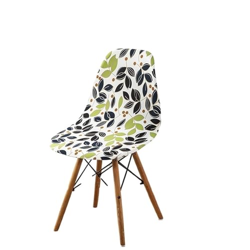 xotoa Schlichter, moderner Stuhlbezug for Esszimmerstühle, Stretch-Stuhlbezug, oval, universelles Design, Polyesterfaser-Mischgewebe(Leaveswithoutflowers,2 PCS) von xotoa