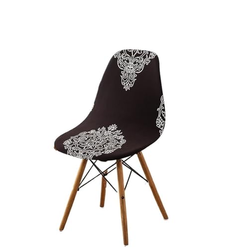 xotoa Schlichter, moderner Stuhlbezug for Esszimmerstühle, Stretch-Stuhlbezug, oval, universelles Design, Polyesterfaser-Mischgewebe(MidnightSnowLotus,2 PCS) von xotoa