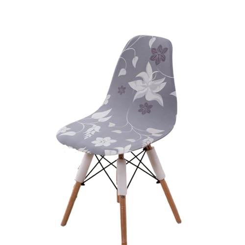 xotoa Schlichter, moderner Stuhlbezug for Esszimmerstühle, Stretch-Stuhlbezug, oval, universelles Design, Polyesterfaser-Mischgewebe(Simplegray,2 PCS) von xotoa