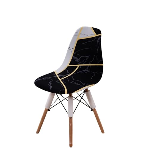 xotoa Schlichter, moderner Stuhlbezug for Esszimmerstühle, Stretch-Stuhlbezug, oval, universelles Design, Polyesterfaser-Mischgewebe(Space-Time,2 PCS) von xotoa