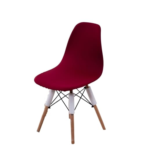 xotoa Schlichter, moderner Stuhlbezug for Esszimmerstühle, Stretch-Stuhlbezug, oval, universelles Design, Polyesterfaser-Mischgewebe(WineRed,2 PCS) von xotoa