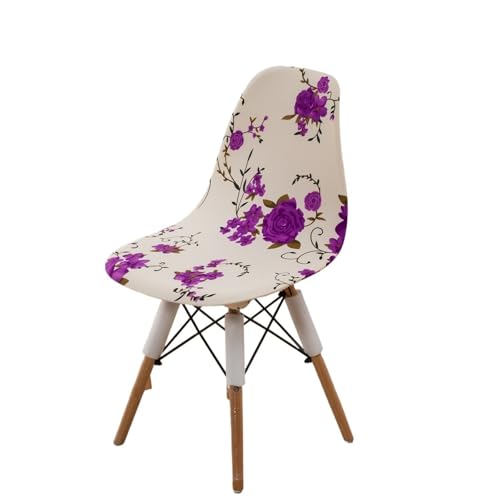 xotoa Schlichter, moderner Stuhlbezug for Esszimmerstühle, Stretch-Stuhlbezug, oval, universelles Design, Polyesterfaser-Mischgewebe(WisteriaSiling,2 PCS) von xotoa