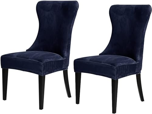 xotoa Schlichter Esszimmerstuhlbezug aus Samt(Royal Blue,2) von xotoa