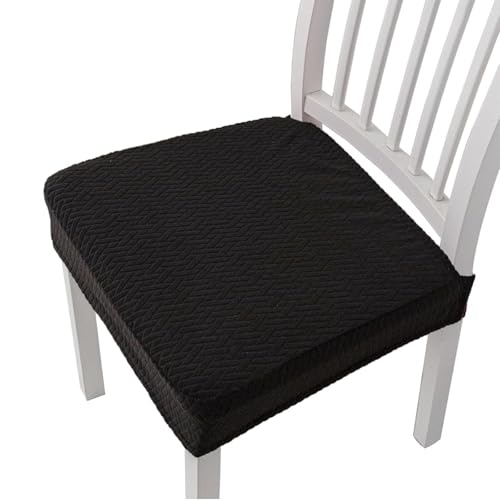 xotoa Stretch-Jacquard-Stuhlbezug, wasserdichter Polyesterbezug, abnehmbar und waschbar(Black,4PCS) von xotoa