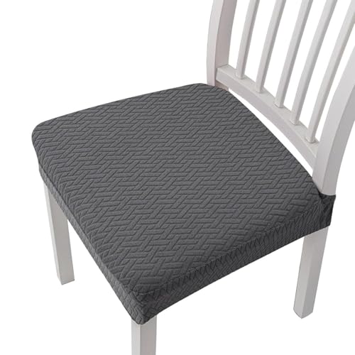 xotoa Stretch-Jacquard-Stuhlbezug, wasserdichter Polyesterbezug, abnehmbar und waschbar(Dark Gray,4PCS) von xotoa