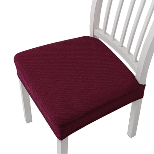 xotoa Stretch-Jacquard-Stuhlbezug, wasserdichter Polyesterbezug, abnehmbar und waschbar(Red,4PCS) von xotoa