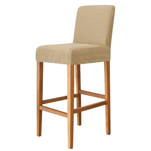 xotoa Stretch-Samtbezug for Barhocker, Bezug for niedrige und hohe Hocker(2#Khaki,4pcs) von xotoa