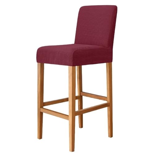 xotoa Stretch-Samtbezug for Barhocker, Bezug for niedrige und hohe Hocker(20#WineRed,4pcs) von xotoa