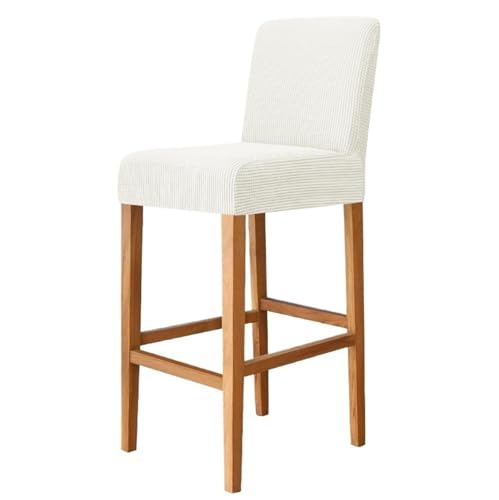 xotoa Stretch-Samtbezug for Barhocker, Bezug for niedrige und hohe Hocker(23#MilkyWhite,6pcs) von xotoa
