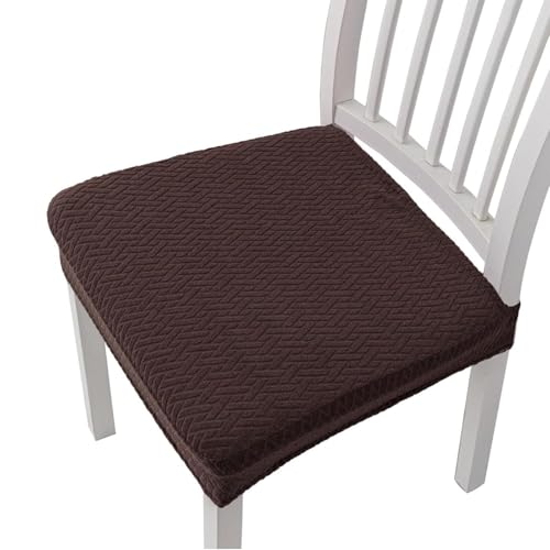 xotoa Stuhlbezug, hochelastischer, wasserdichter Stuhlbezug, abnehmbar und waschbar, Polyestergewebe(Coffee,4PCS) von xotoa