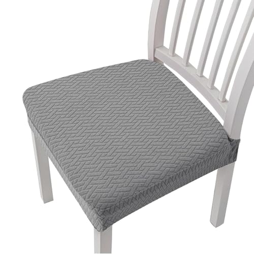 xotoa Stuhlbezug, hochelastischer, wasserdichter Stuhlbezug, abnehmbar und waschbar, Polyestergewebe(Light Gray,4PCS) von xotoa