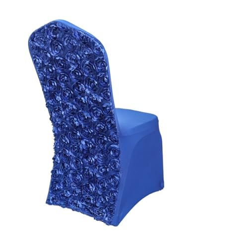xotoa Stuhlhusse for Hotelbankette und Hochzeiten, mit Rosenstickerei, Stuhllehne(Royalblue,4pcs) von xotoa