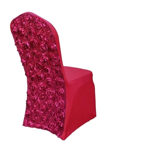 xotoa Stuhlhusse for Hotelbankette und Hochzeiten, mit Rosenstickerei, Stuhllehne(WineRed,2pcs) von xotoa