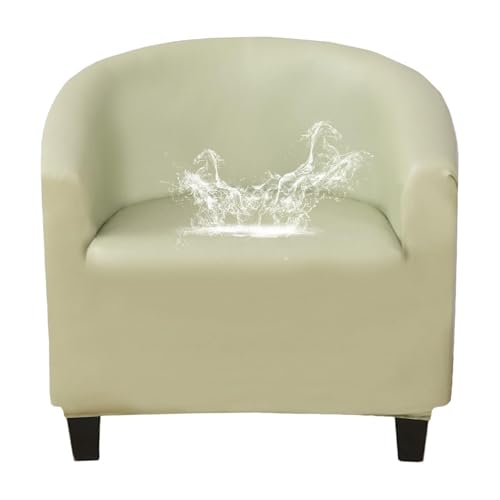xotoa Wasserdichter Clubsesselbezug aus Kunstleder, Fassstuhlbezug mit elastischer Unterseite, Rutschfester Sesselbezug(Green) von xotoa