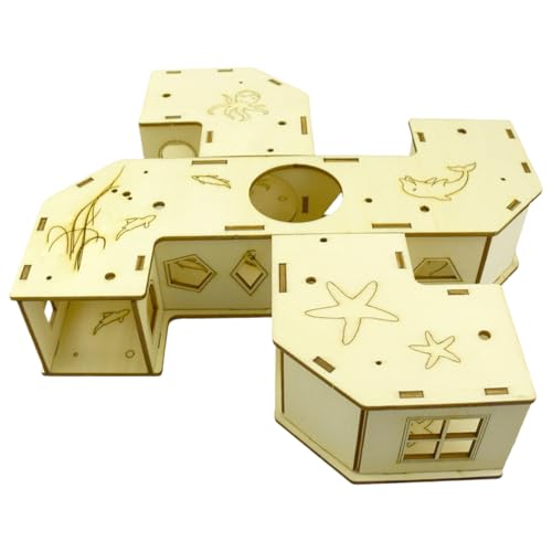Hamster Tunnel Meerschweinchen Tunnel Aus Holz, Hamster Haus Tunnellabyrinth Hamsterkäfig Zubehör Haustierspielzeug Für Chinchillas, Frettchen, Hase, Igel, Rennmäuse 22x22x5 cm Hamster Tunnel Meerschweinchen Tunnel Aus Holz, Hamster Haus Tunnellabyrinth Hamsterkäfig Zubehör Haustierspielzeug Für Chinchillas, Frettchen, Hase, Igel, Rennmäuse 22x22x5 cm von xowwyue