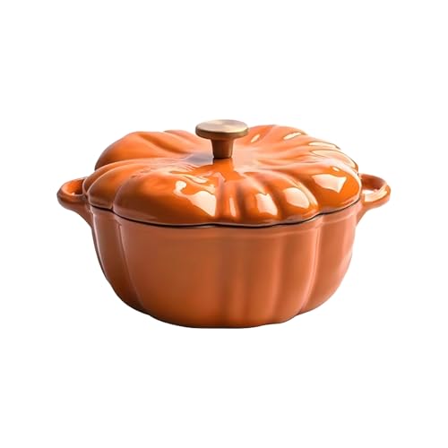 Kürbis Kochtopf Süße Kürbisform Emailliertem Gusseisen Dutch Oven Topf Mit Deckel, Schmortopf Mehrzwecktopf Für Suppen Und Fleischschmoren 16x12x8cm von xowwyue