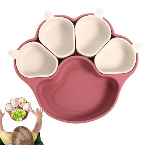Xowwyue Silikon-Babyfütterungsmatte, Saugplatten Für Babys | Katzenkrallenförmige Silikon-Kleinkindteller - Baby-Saugteller, Geteilte Babyteller Aus Silikon, Geteiltes Tablett Zum, Familie von xowwyue