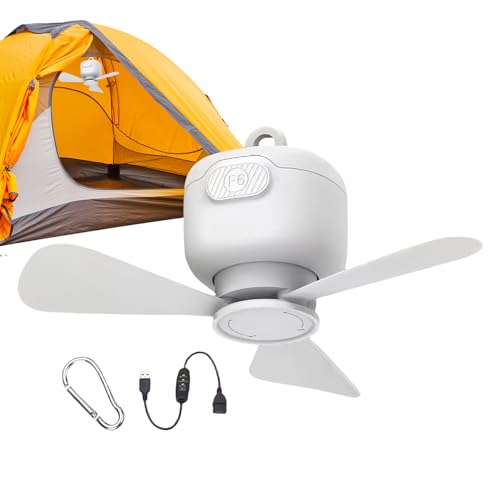 xowwyue Batteriebetriebener Deckenventilator - Deckenventilator Mit Kabelloser Fernbedienung Für Pavillon | Luftgebläse Mit Aufhängehaken Für Luftzirkulation In Camping Werkstatt Schlafzimmer Garage von xowwyue