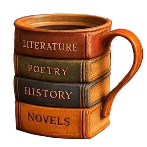 xowwyue Bemalte Buchtasse 3D Handgefertigte Farbenfrohe Kaffeetasse Mit Isoliertem Henkele, Teetassen Für Buchliebhaber, Leser, Bibliothekare Und Schriftsteller 12x12x10cm xowwyue Bemalte Buchtasse 3D Handgefertigte Farbenfrohe Kaffeetasse Mit Isoliertem Henkele, Teetassen Für Buchliebhaber, Leser, Bibliothekare Und Schriftsteller 12x12x10cm von xowwyue