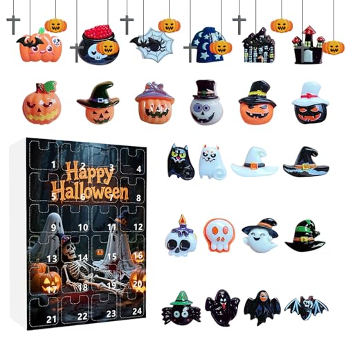 xowwyue Halloween Countdown Kalender Adventskalender,Halloween Spielzeug Adventskalender - Mini Gruselfiguren Sammelspielzeug Für Dekoration Partyzubehör von xowwyue