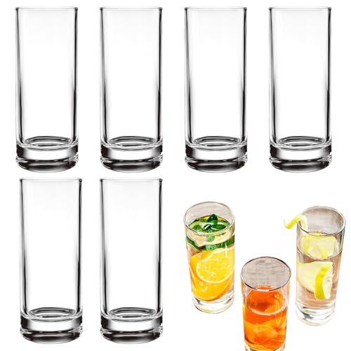 xowwyue Küchengläser,290ml Klare Küchentumbler Mehrweg | 6 Stück Trinkgefäße Für Wasser Bier Cocktails Zu Hause Garten Terrasse von xowwyue