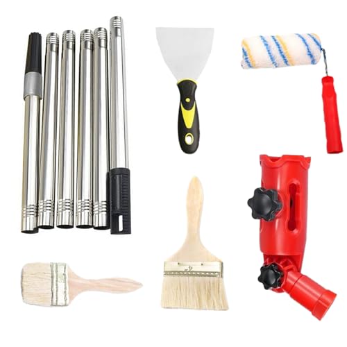 xowwyue Roller Brush For Painting | Verstellbares Farbroller Set Mit Teleskopstange Und Bürste - Renovierungszubehör Für Hausprojekte An Wänden Türen Möbeln Zäunen Holzdecks Bastelarbeiten Und von xowwyue